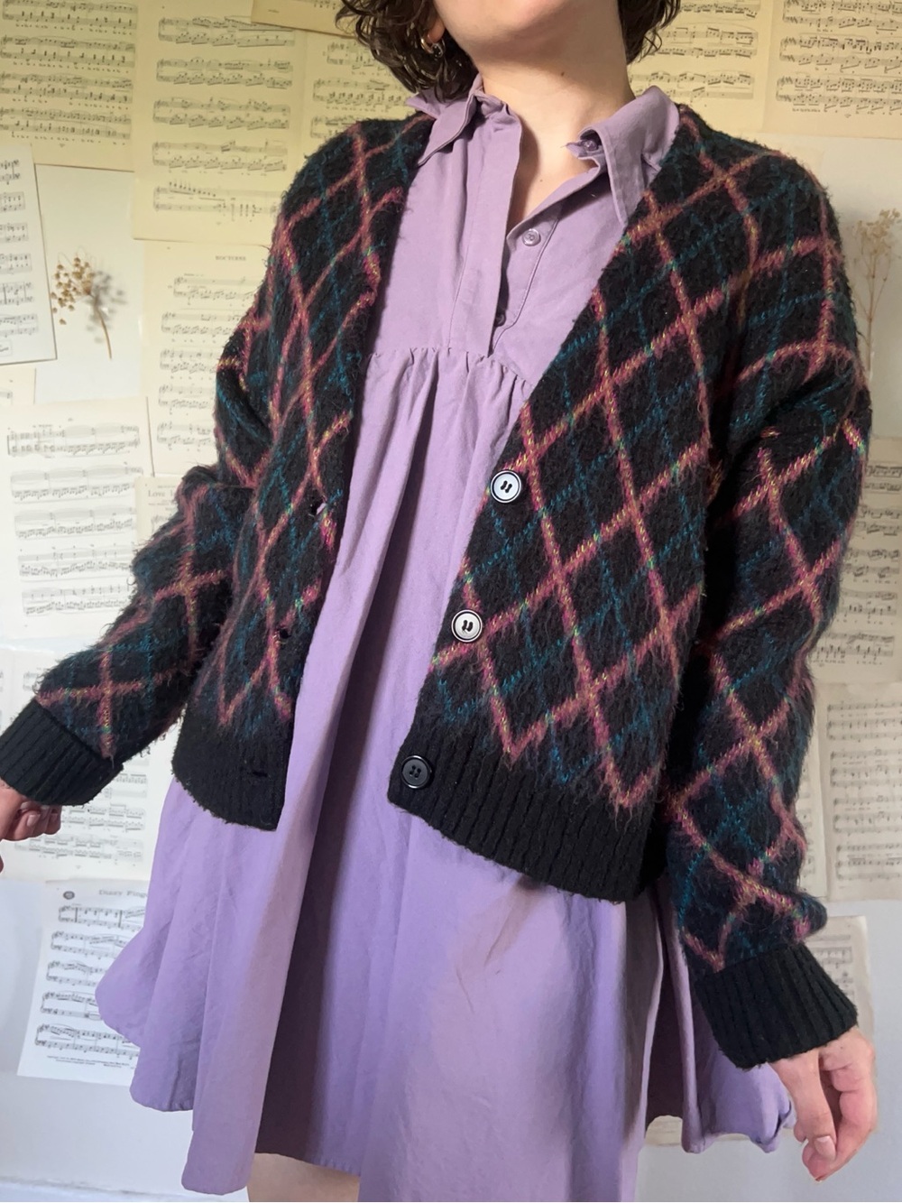The Ragged Priest Argyle Cardiganl